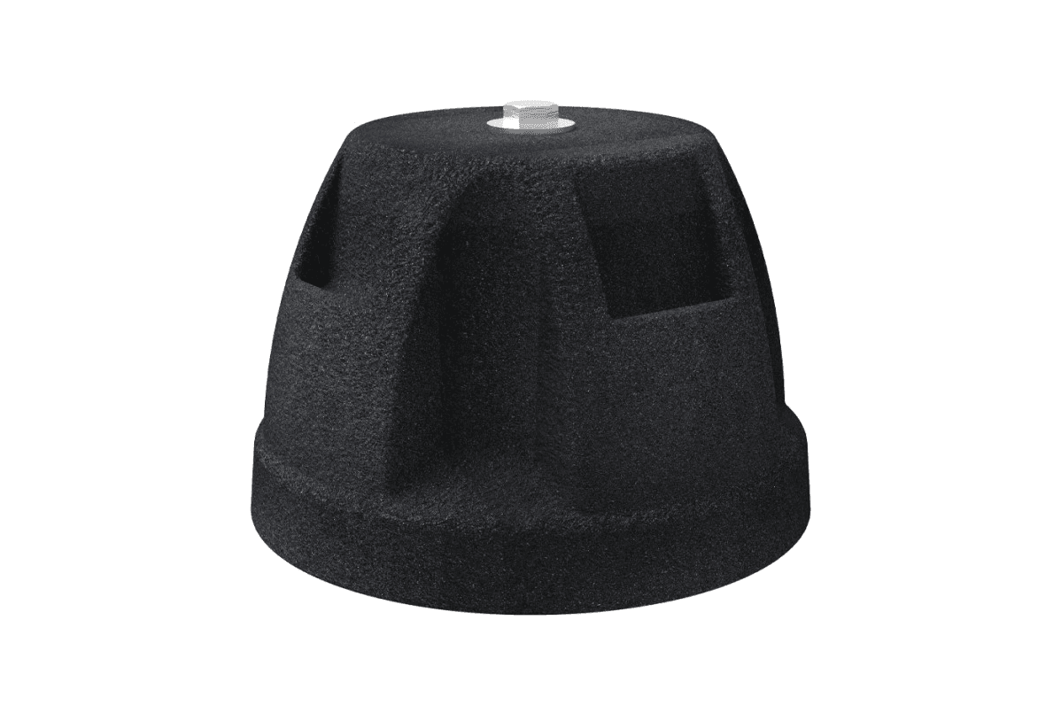 Suport de podea vulcanizat Zeus cu surub M8, 160h, max 500kg