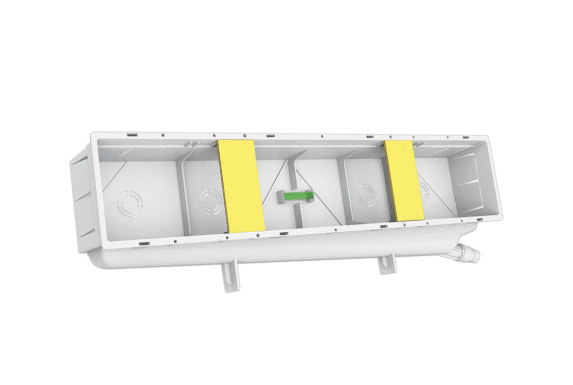 Cutie de instalare incasabila PROFESSIONAL-PLUS cu tava de condens pentru aer conditionat 520*100*65(lun*lat*adinc)